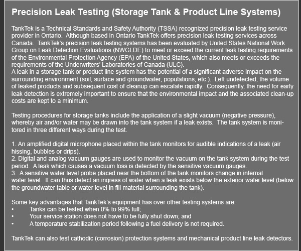 precision leak testing in Ontario